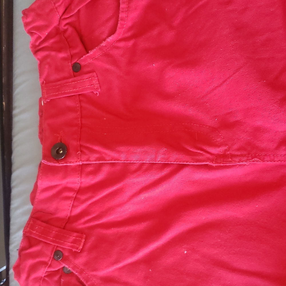 **Decoded size 14 red jean shorts
